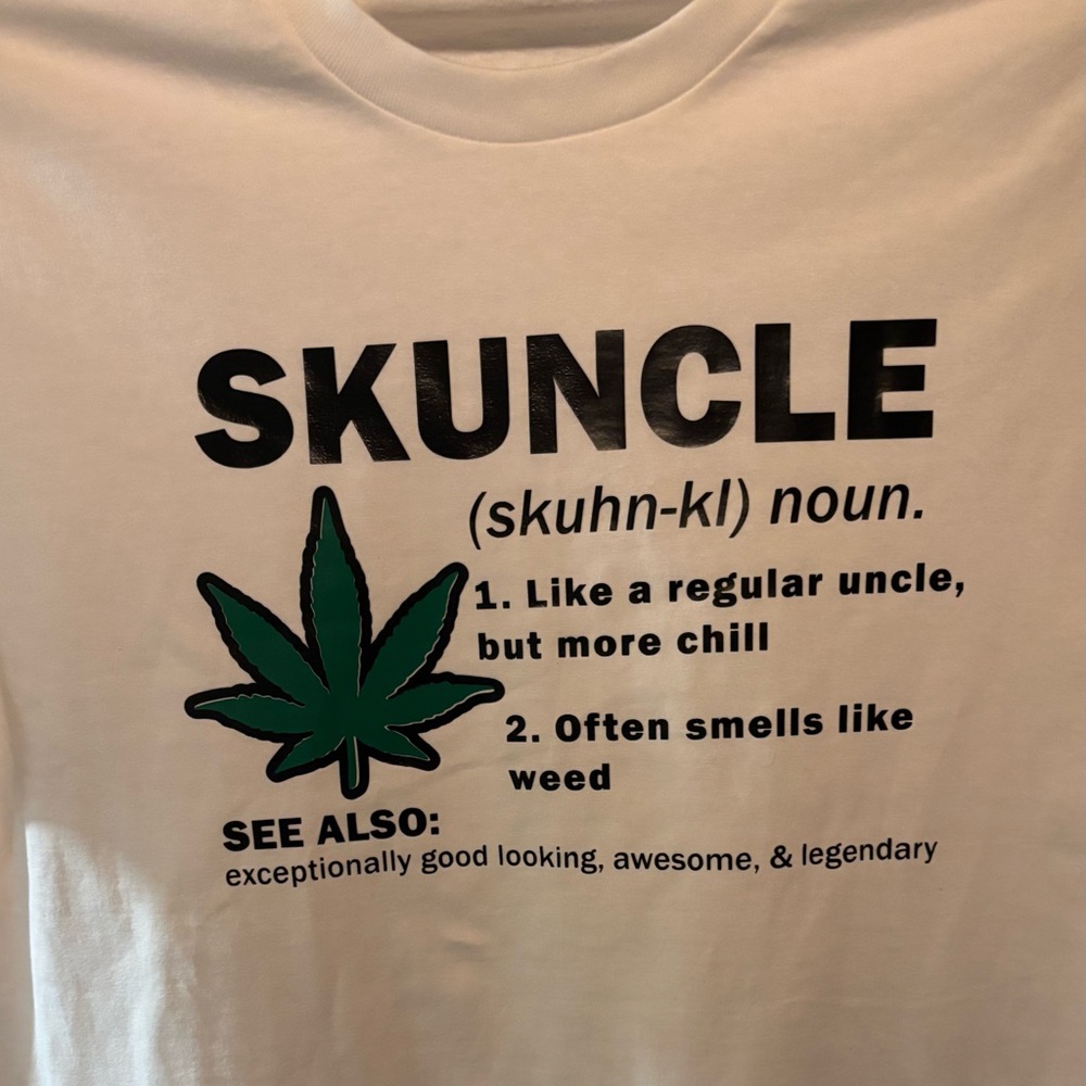 Made to order “Skuncle” shirt.